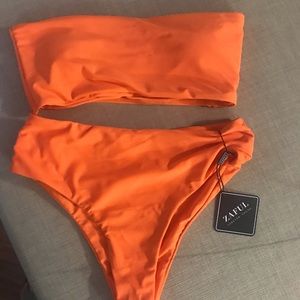 High waist orange bikini